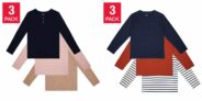 3-Pack Pekkle Kids’ Long Sleeve Top