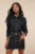 Blank NYC Women’s Perfectly Edgy Dark Wash Denim Collared Button-Front Mini Dress