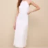 Women’s Graceful Beauty White 3D Floral Tulle Sleeveless Maxi Dress