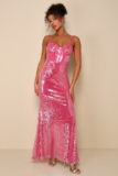 Phenomenal Presence Magenta Sequin Bustier Maxi Dress