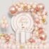 163-Pc Dusty Green Blue Gold Balloon Garland Arch Kit