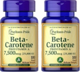 2-Pack Puritan’s Pride Beta Carotene for Immune and Eye Health to Support a Healthy Immune System 100 Softgels