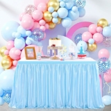 9ft Blue Table Skirts for Rectangle Tables Polyester