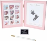 Baby Hand and Footprint Baby’s First Year Nursery Photo Picture Frame Kit with Ink Pad and Pen