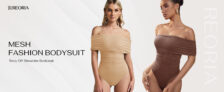 REORIA Women’s Sexy Off Shoulder Mesh Bodysuit