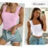 REORIA Women’s Square Neck Trendy Sleeveless Corset Tank Crop Top
