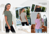 REORIA Womens Summer Crewneck Short Sleeve Cotton Tunic Top
