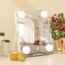 Lighted Tabletop Makeup Mirror with 4 Dimmable LED Bulbs