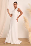 Women’s Radiance of Love White Cap Sleeve Backless A-Line Maxi Dress