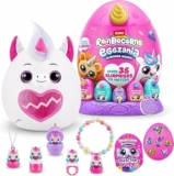 Rainbocorns Eggzania Surprise Mania Series 1 (Unicorn) by ZURU, Collectible Plush Stuffed Animal, Surprise Eggs, 5 Mini Eggs, Stickers, DIY Jewelry, Slime