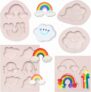 Set of 5 Rainbow Silicone Fondant Molds