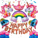 Rainbow Unicorn Birthday Party Balloon Combo