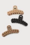 KITSCH Recycled Plastic Neutral Multi 3-Piece Twisted Claw Clip Set