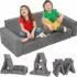 Leather Upholstered with Diamond Tufted Headboard w/ 3 Storage Drawers, Queen Size