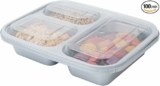 100-Count Restaurantware Futura 30.4 Ounce Microwavable Tamper-Evident Meal Prep Containers w/ Lids