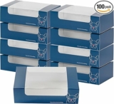 100-Pack Restaurantware Pastry Tek 7.9 x 4.7 x 2.4 Inch Pastry Boxes