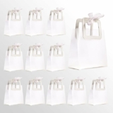 12-Pack Gift Bags with Square Stitched Handle & Ribbon