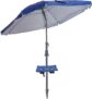 Rio Beach 7′ Total Sun Block UPF 50+ Sun Umbrella with Folding Table and Integrated Sand Anchor