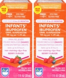 2-Pack Rite Aid Infants’ Dye-Free Ibuprofen Drops, Berry Flavor, 50 mg