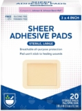 20-Count Rite Aid Sheer Adhesive Bandages with Sterile Non Stick Pad, 3″ x 4″