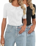 2 Pack Women’s Ribbed Knit Tops