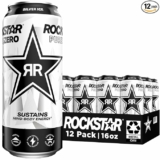 12-Pack Rockstar Pure Zero Energy Drink, Silver Ice, 0 Sugar, with Caffeine and Taurine, 16oz Cans