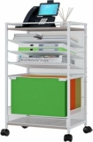 5 Tier Storage Cart with Pull-Out File Folder Rack