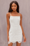 Women’s Romantic Fate White Lace Bodycon Mini Dress