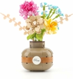 Rose Vase Flower Bouquet Mini Building Blocks Creative DIY Set