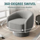 Velvet Upholstered Swivel Barrel Chair