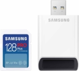 SAMSUNG PRO Plus Full Size 128GB SDXC Memory Card + Reader, Up to 180 MB/s, Full HD & 4K UHD, UHS-I, C10, U3, V30 for DSLR, Mirrorless Cameras, PCs, MB-SD128SB/AM, 2023