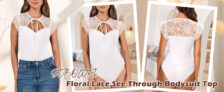 Women’s Lace Cap Sleeve Bodysuit Top