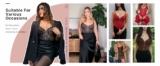 Shapellx Women’s Lace Tummy Control Shapewear Bodysuit