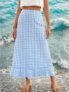 Women’s Gingham Skirt Long Plaid Maxi Skirt