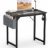 Industrial Modern Black Iron Bar Cart with Tempered Glass Top