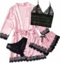 4-Pc Women’s Satin Pajama Set