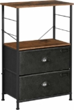 Industrial Bedside Table with 2 Fabric Drawers