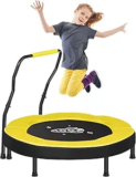 SONGMICS Trampoline for Kids, 3ft Mini Trampoline with Handlebar, Toddler Trampoline for Indoor and Outdoor, Max. Load 220 lb