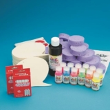 Happy Thoughts Craft Kit with Chalkboard Paint, Neon Pant, Chalk, Sponges (Make 24)