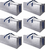 6 Pack Extra Large Moving Bags with Strong Zippers & Carrying Handles