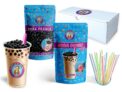 SWEET ROSE Boba Tea Gift Box Kit (Includes Tea Powder, Tapioca Pearls & Straws By Buddha Bubbles Boba)