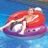 SWIMLINE ORIGINAL Inflatable UFO Spaceship Pool Float Ride On With Fun Constant Flow Laser Ray Gun Water Squirter