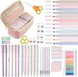 50 PCS Aesthetic School Supplies with Big Capacity Pen Case