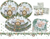 110-Pc Safari Jungle Baby Disposable Dinnerware Set