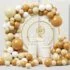 C.R. Gibson White and Gold Guest Book For 500 Guests, Pen Included 9.75” W x 7” H