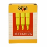 48-Count School Smart Pen Style Highlighters, Chisel Tip, Yellow