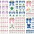 22PCS White Bathroom Accessories Set with Pink Shower Curtain Set with Hooks
