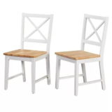 Set of 2 Buylateral Virginia Farmhouse Crossback Dining Chairs White