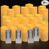 Set of 24 Waterproof Outdoor Flameless Candles