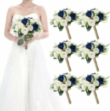 Set of 6 Bridesmaid Bouquets for Wedding – 7 Inch